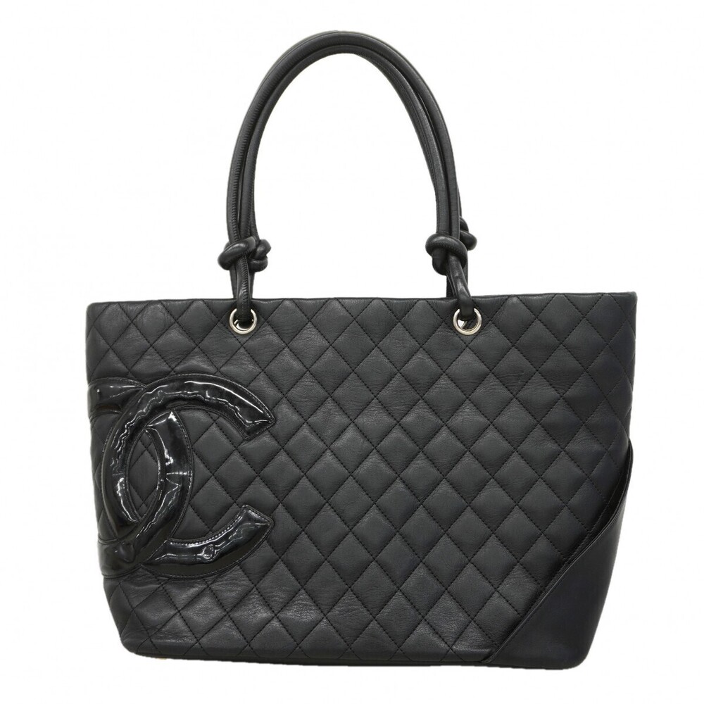 Chanel Cambon Lambskin Tote Bag Black